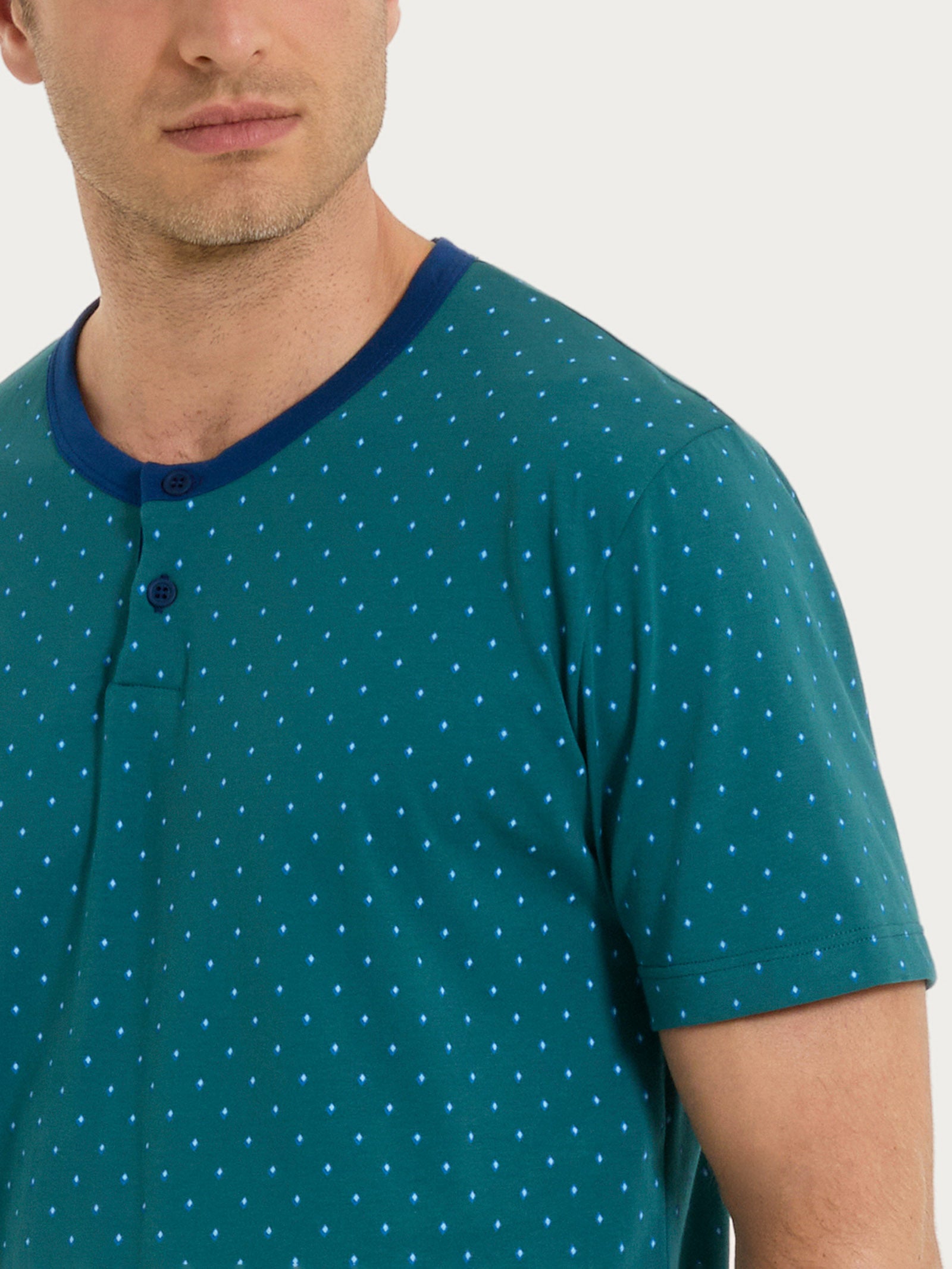 Ragno Jersey Cotone Pigiama Trittico Micro Rombi Verde