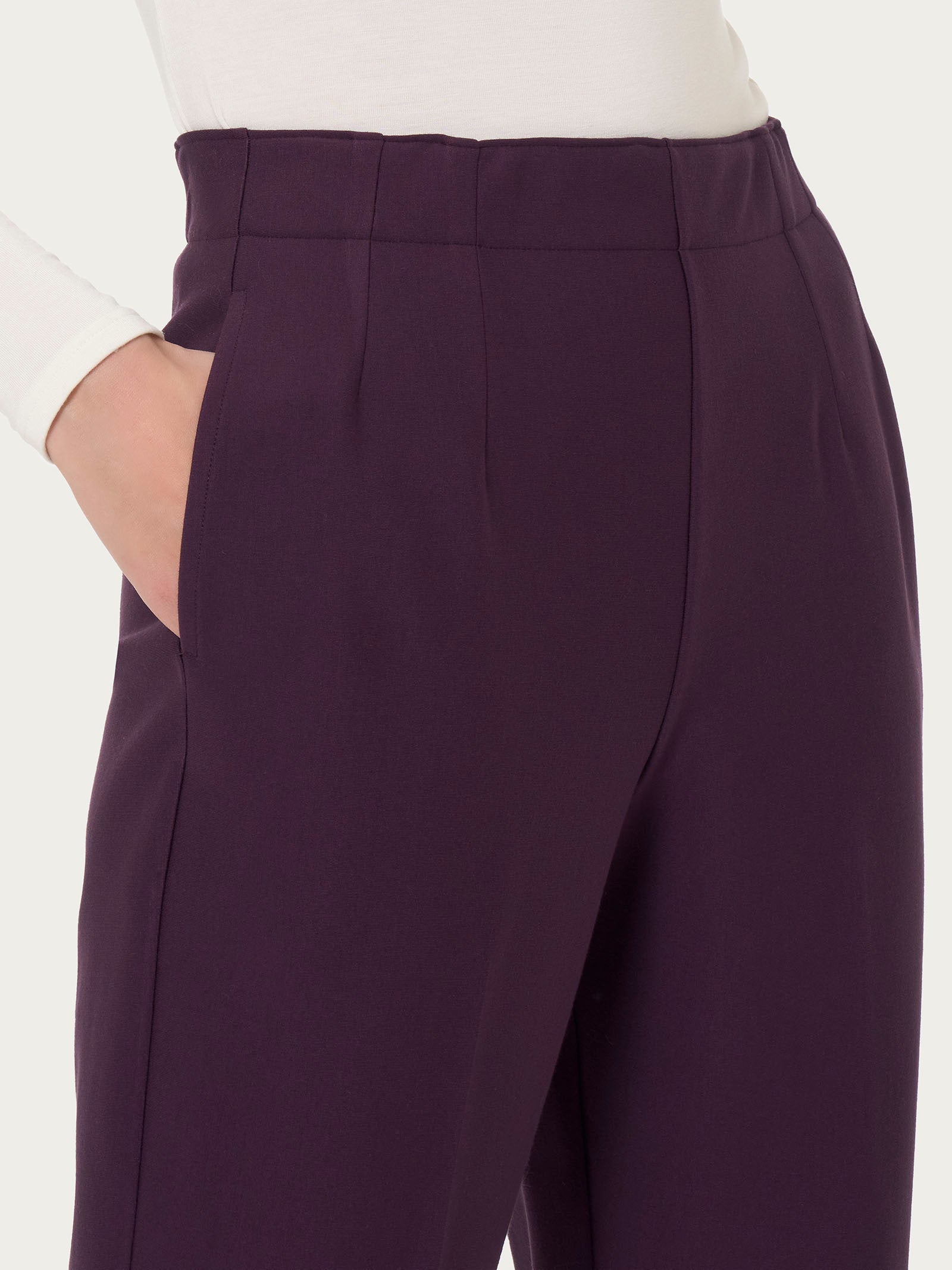 Ragno Compact Pantalone a Carota Plum Perfect Tapered