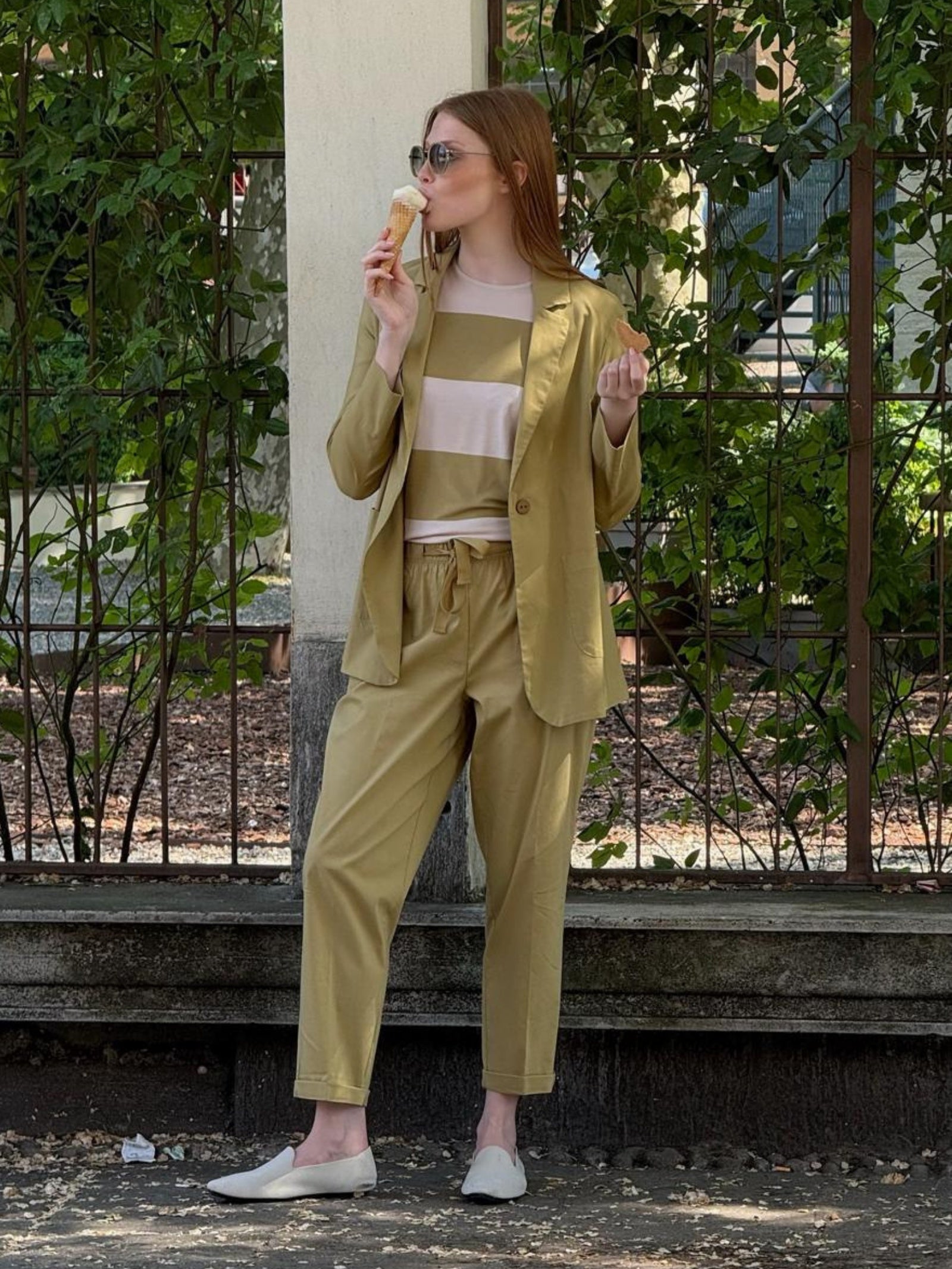 Ragno Super Fresh Pantalone Jogger Khaki Cotone Elasticizzato