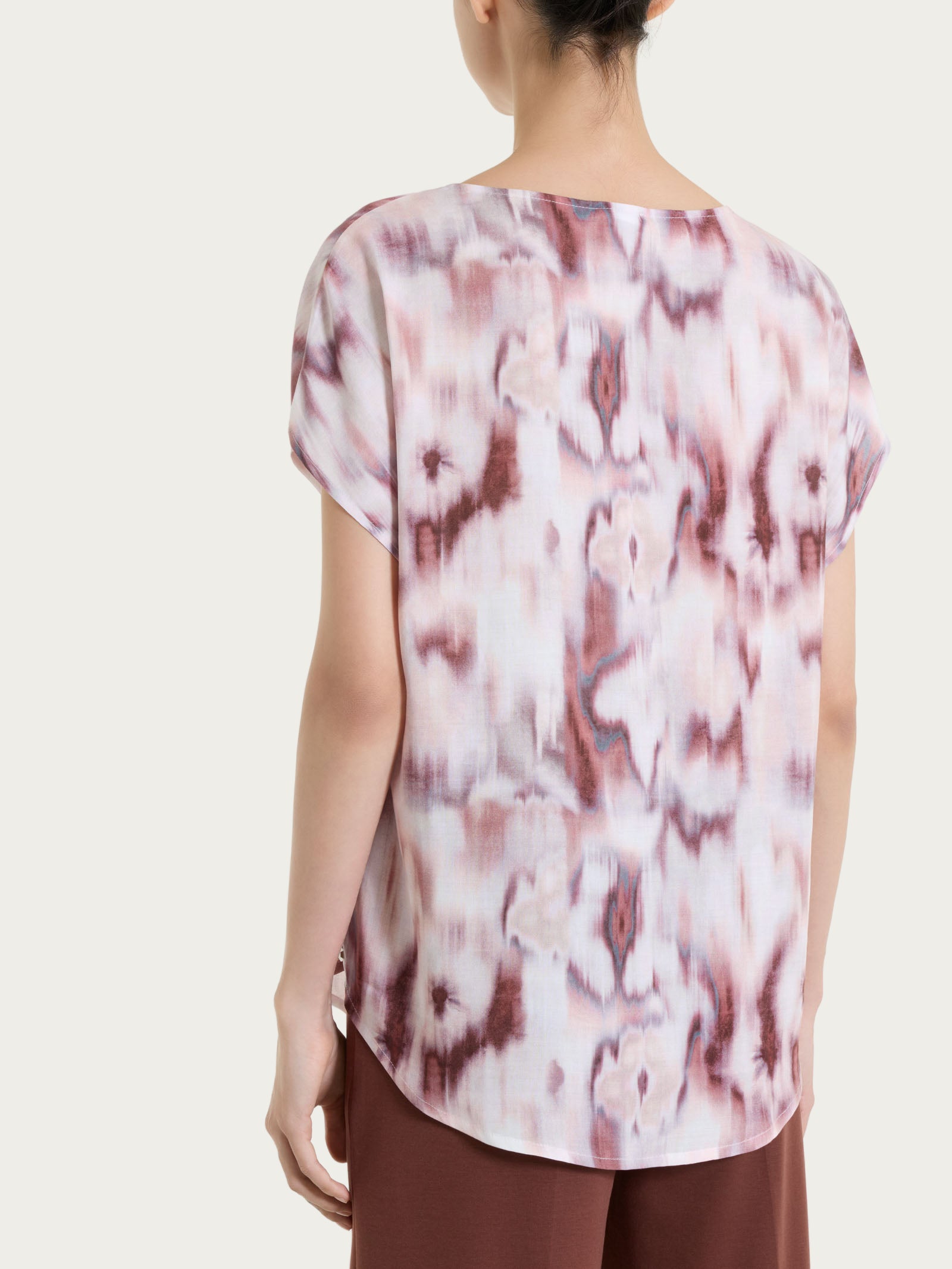 Ragno EcoSeta Blusa Manica Corta Camicia fantasia viscosa