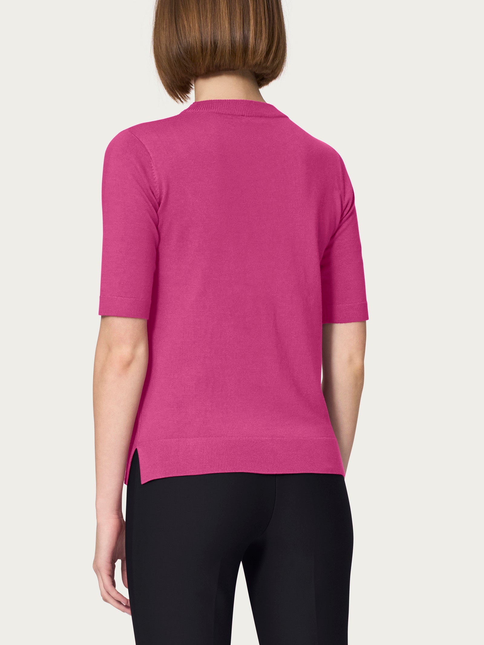 Ragno Four Seasons Girocollo Maglia Manica Corta Red Violet Viscosa