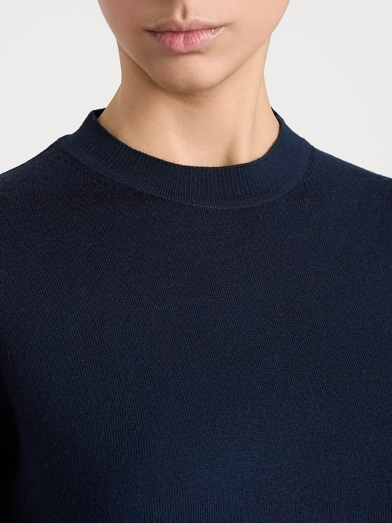 Ragno Merino Soft Maglia Girocollo Donna Blu Bleu Lana