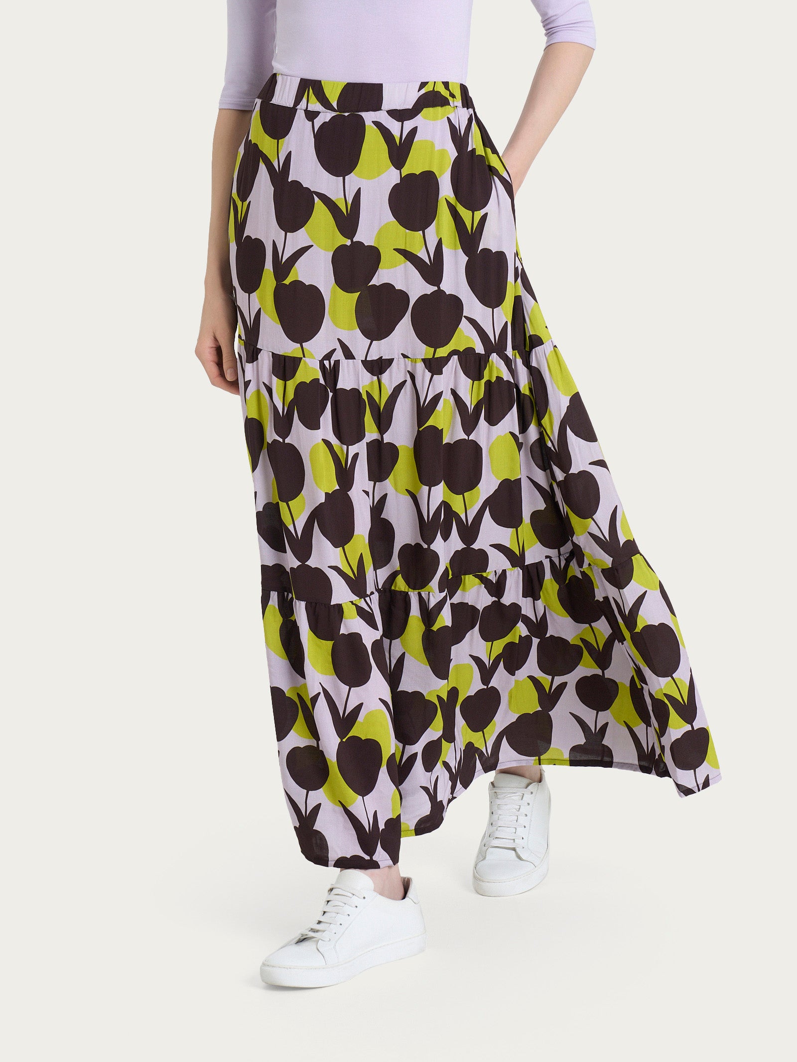 Ragno Ecoseta gonna lunga tulipani Grenoble Green