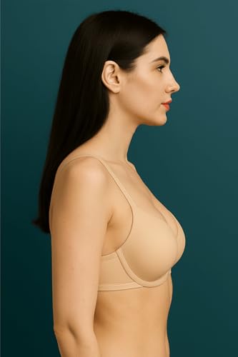 Lady C Microfibra Super Push-Up Reggiseno Beige 1B Volume