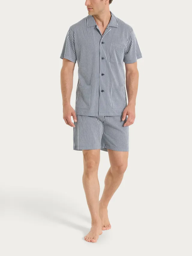 Ragno Jersey Cotone Pigiama corto aperto righe bianco
