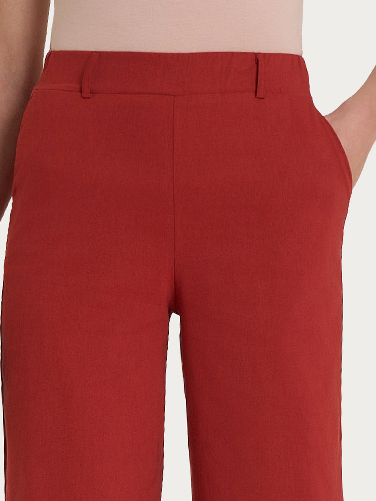 Ragno Super Fresh Pantalone Ampio Wide Leg Red Ochre