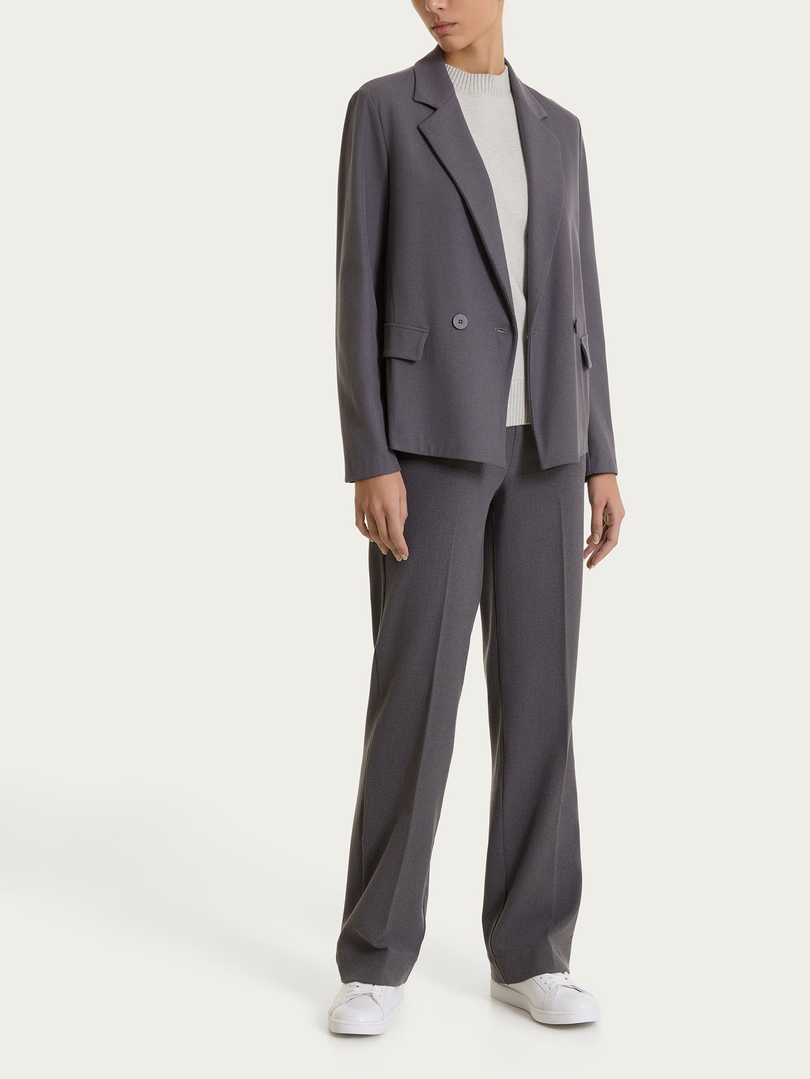 Ragno Blazer doppio petto in Flanel Twill ardesia mel