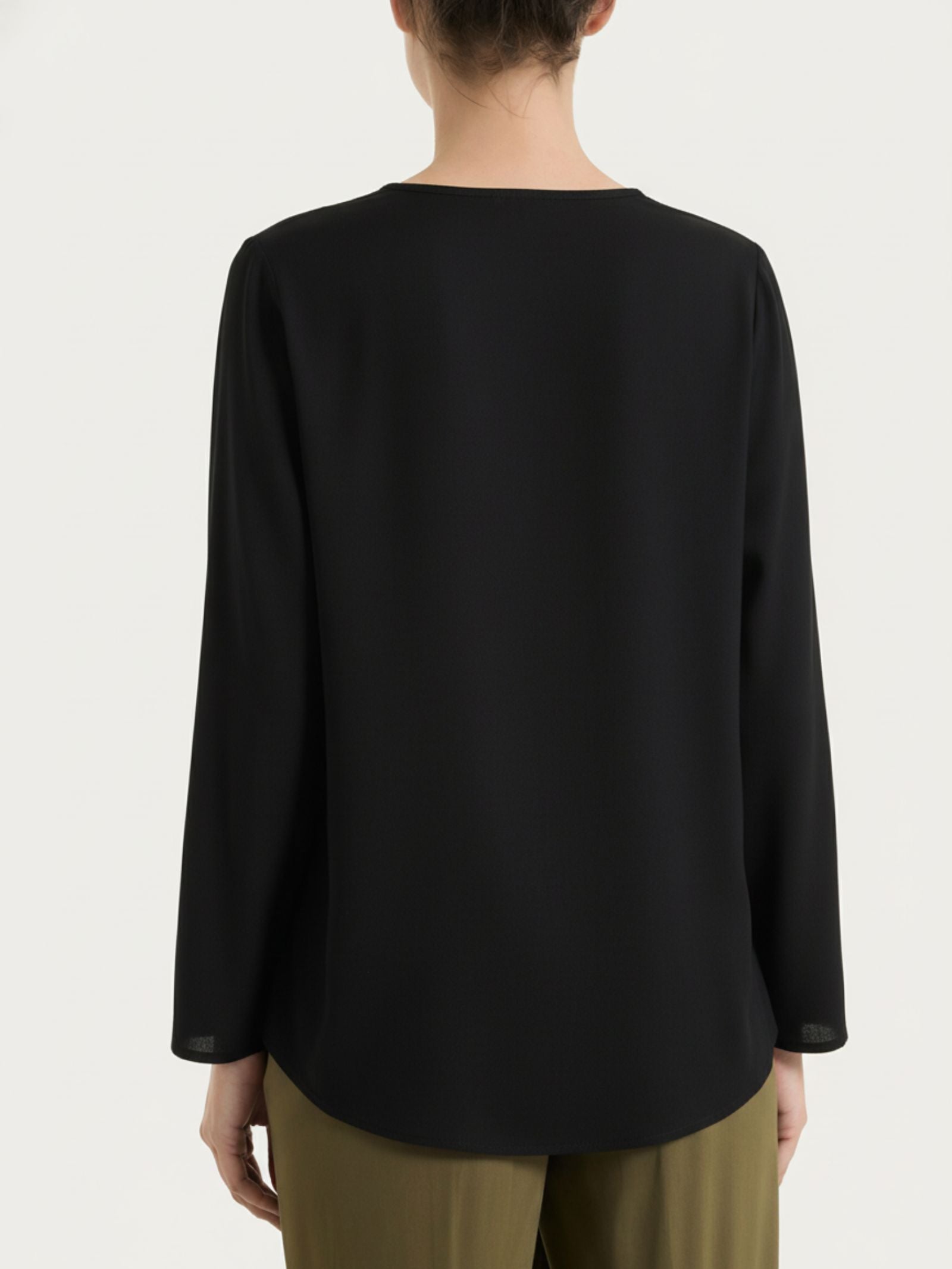 Ragno Voile Stretch camicia viscosa nera Nero