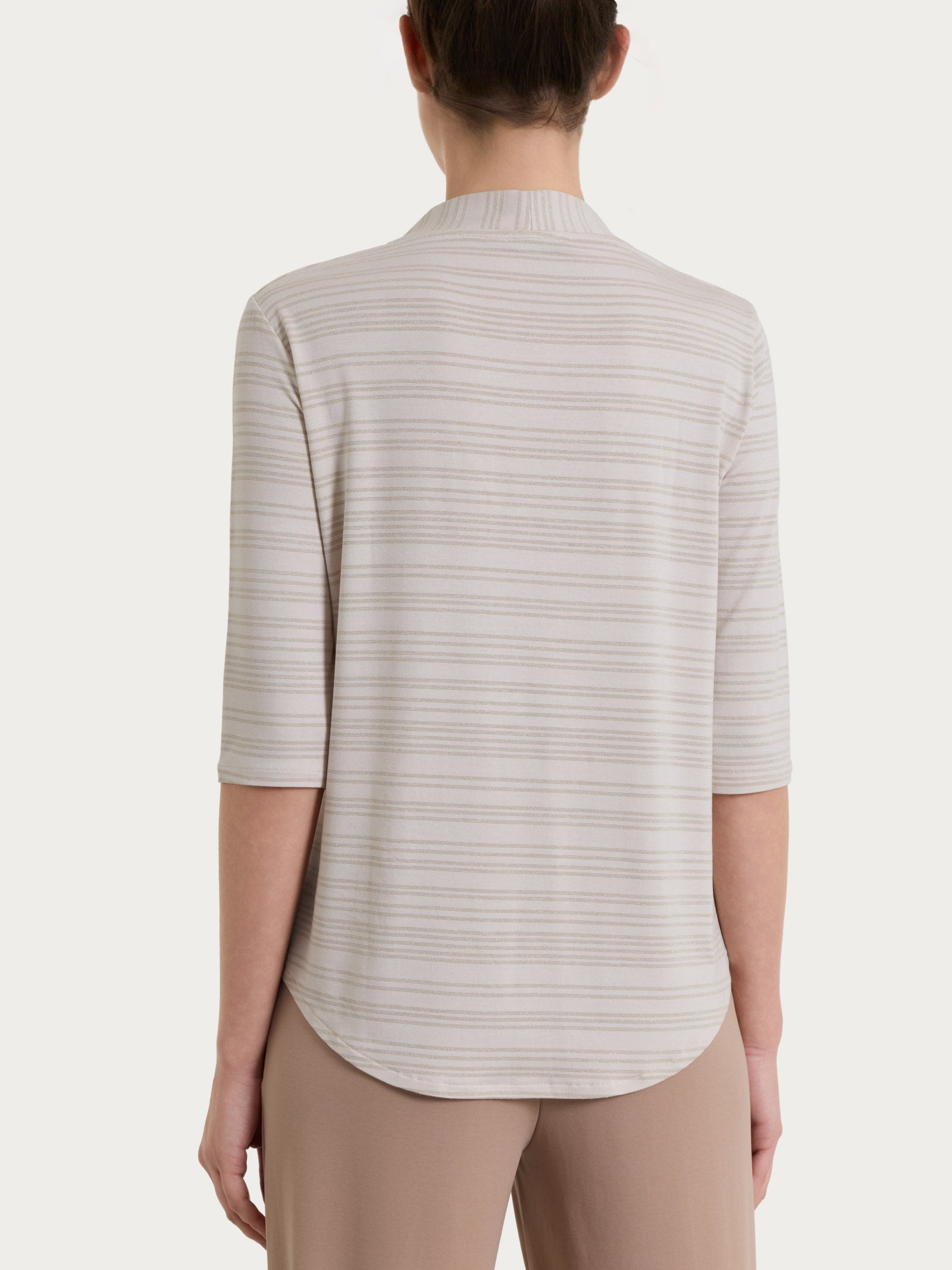 Ragno Viscosa Summer maglietta scollo V righe champignon