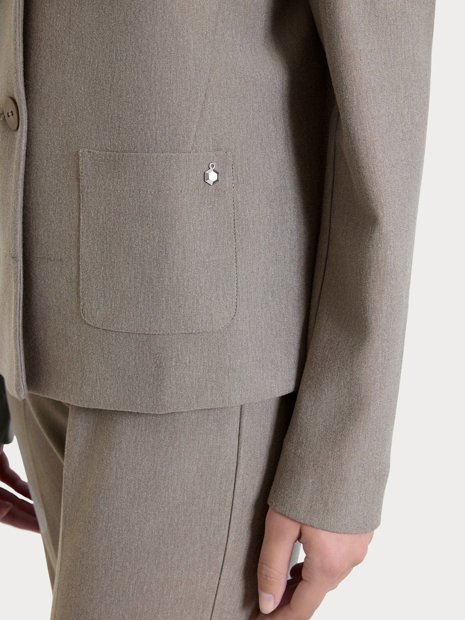 Ragno Compact Blazer Due Bottoni Glace Melange grigio