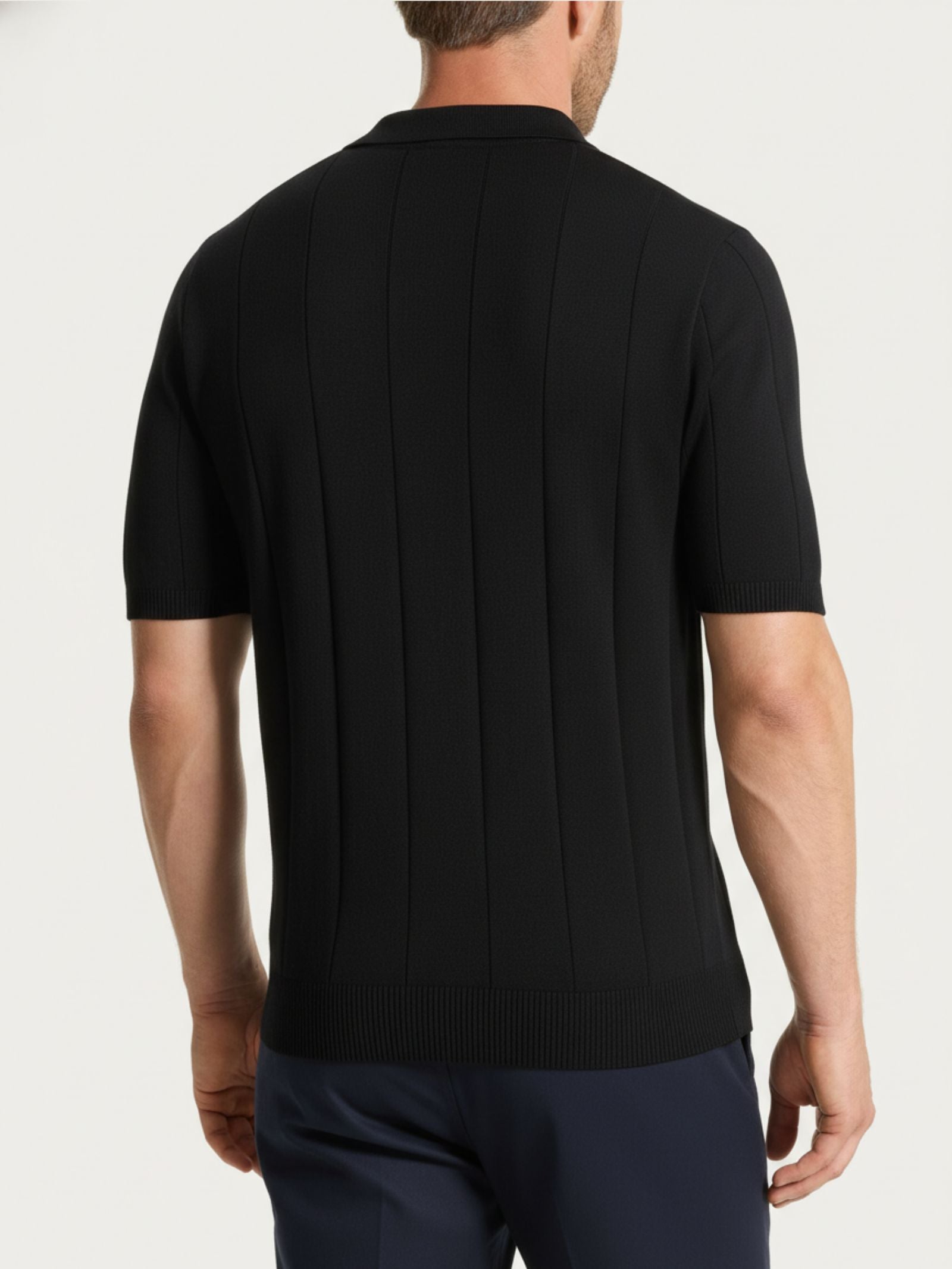 Ragno Puro Cotone Polo Manica Corta polo nero costa piatta