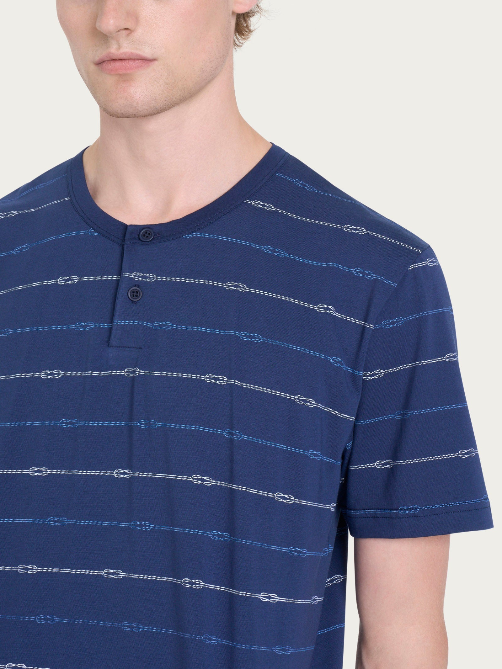 Ragno Jersey Cotone Pigiama Corto Serafino Naval Academy