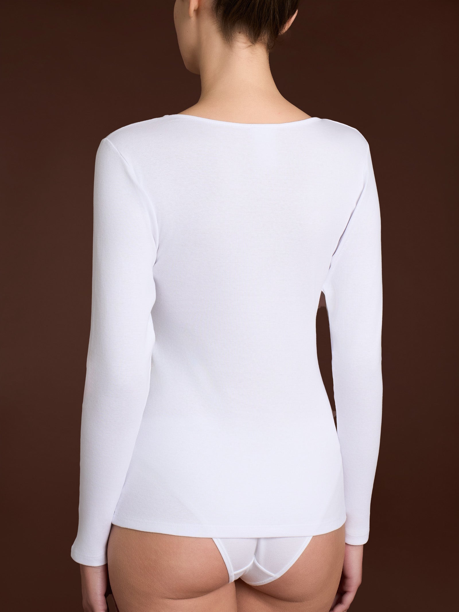 Ragno Thermo Cotton Maglietta girocollo caldo cotone Bianco