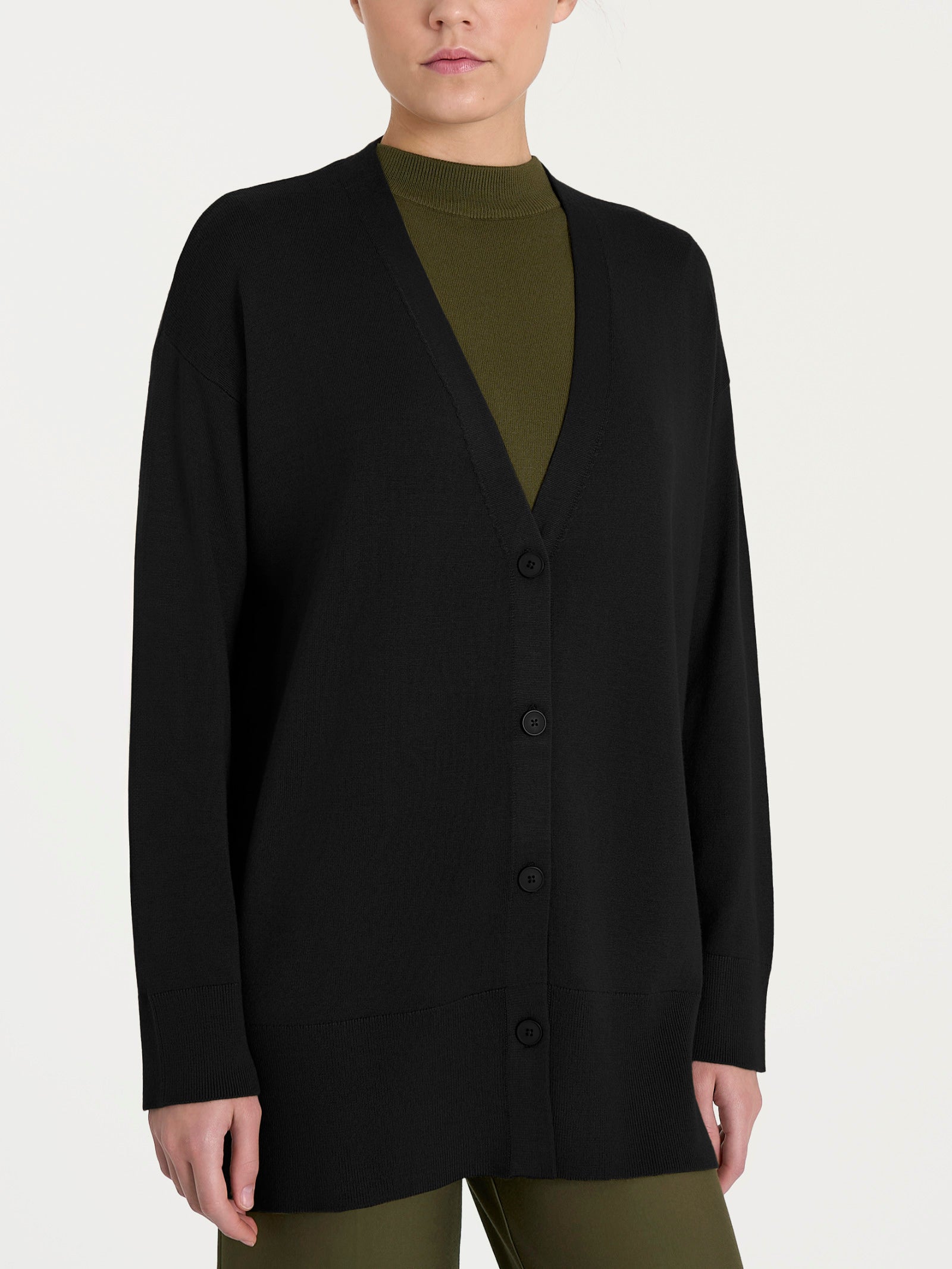 Ragno Four Seasons Winter Basic cardigan donna nero over