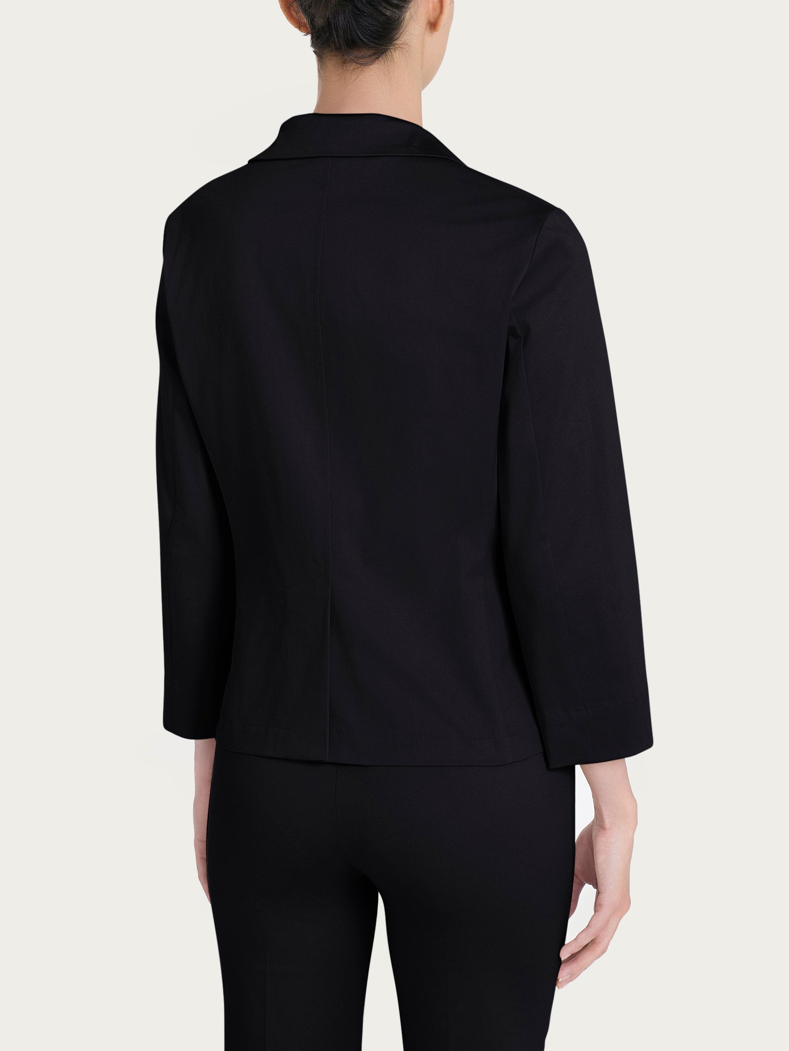 Ragno Satin Power Blazer Corto Nero 1 Bottone Cotone