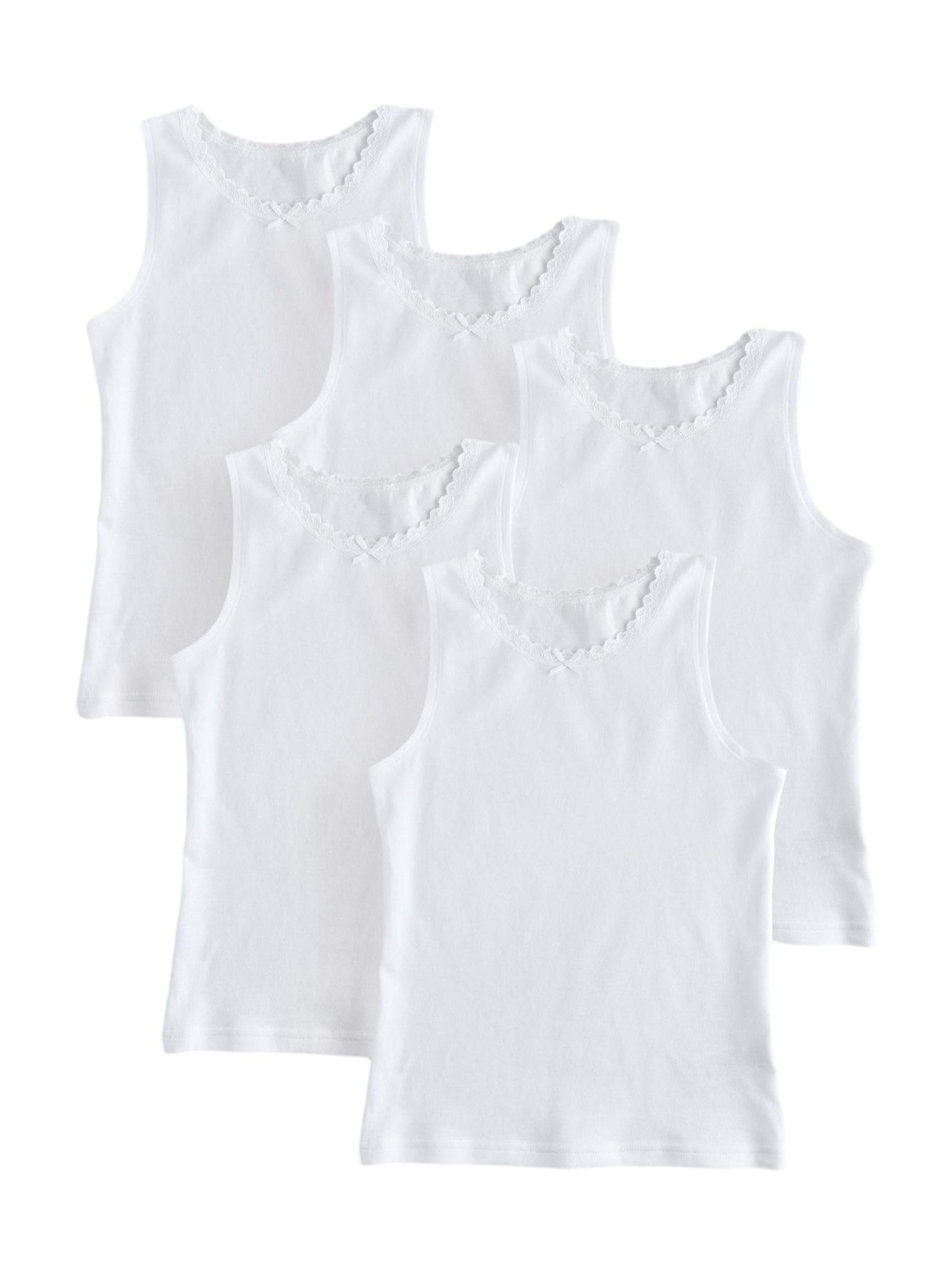 Next 5 canotte bambina pizzo 5-6 anni cotone