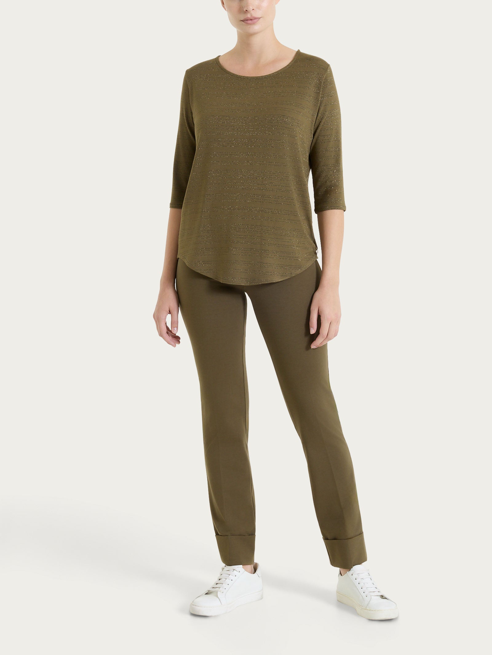 Ragno Compact Light pantalone slim dritto Dark Olive elasticizzato