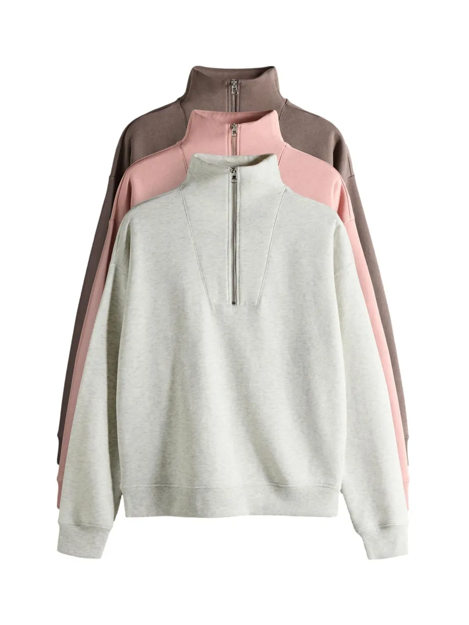 The Set felpe donna collo alto mezza zip 3 pezzi