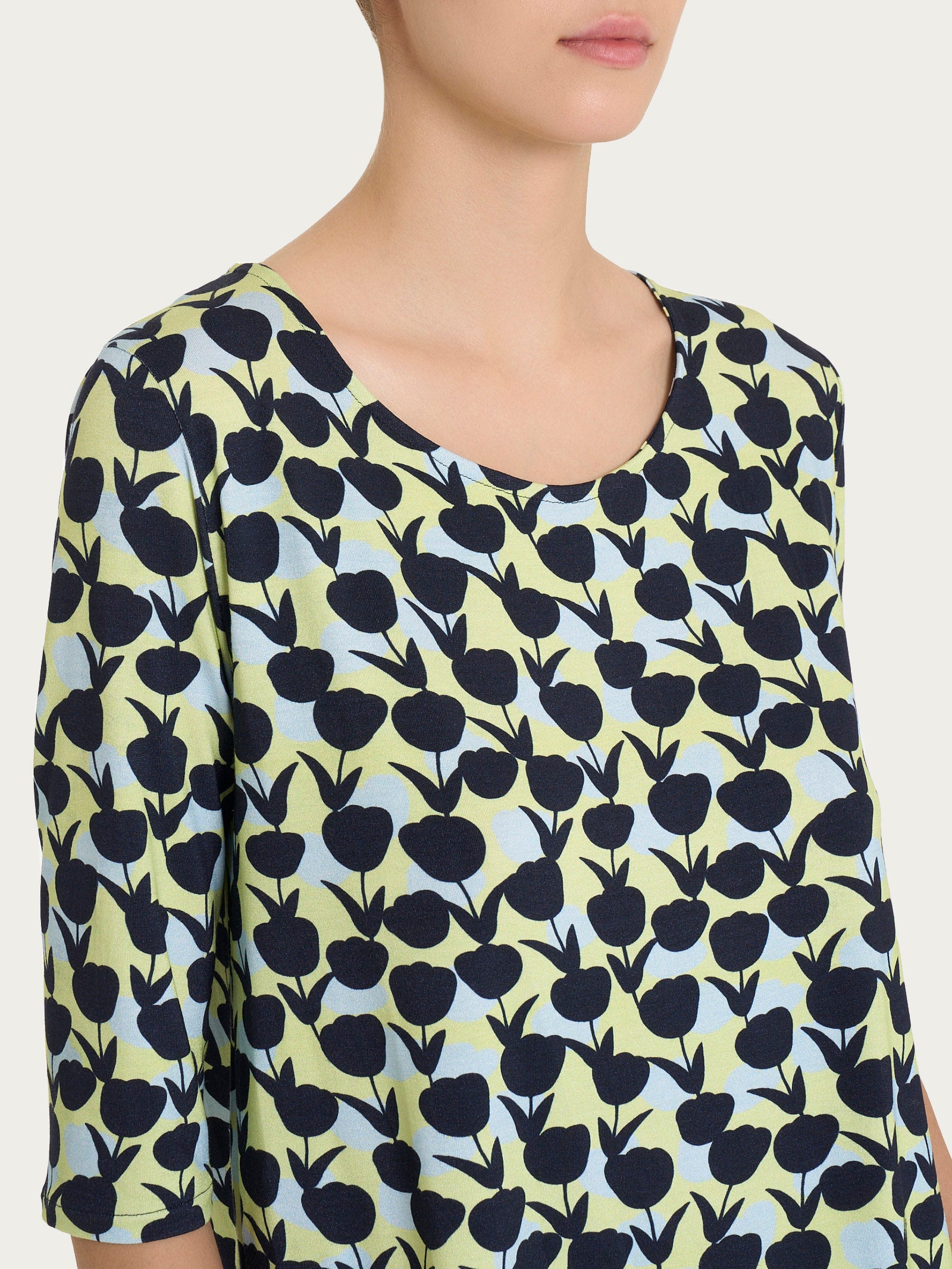 Ragno Viscosa Summer Girocollo maglietta 3/4 shadow lime viscosa