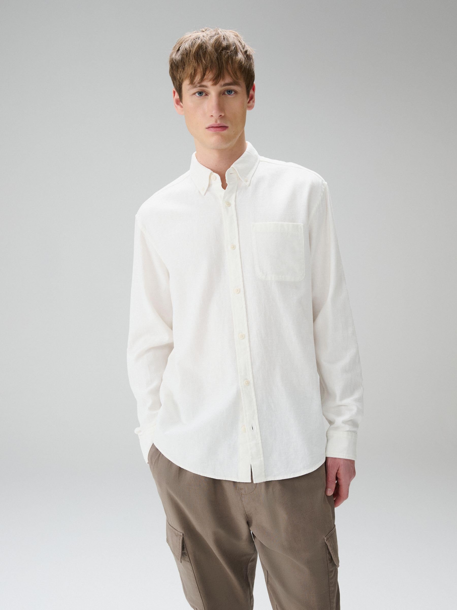 Next camicia uomo maniche lunghe lino cotone XXL