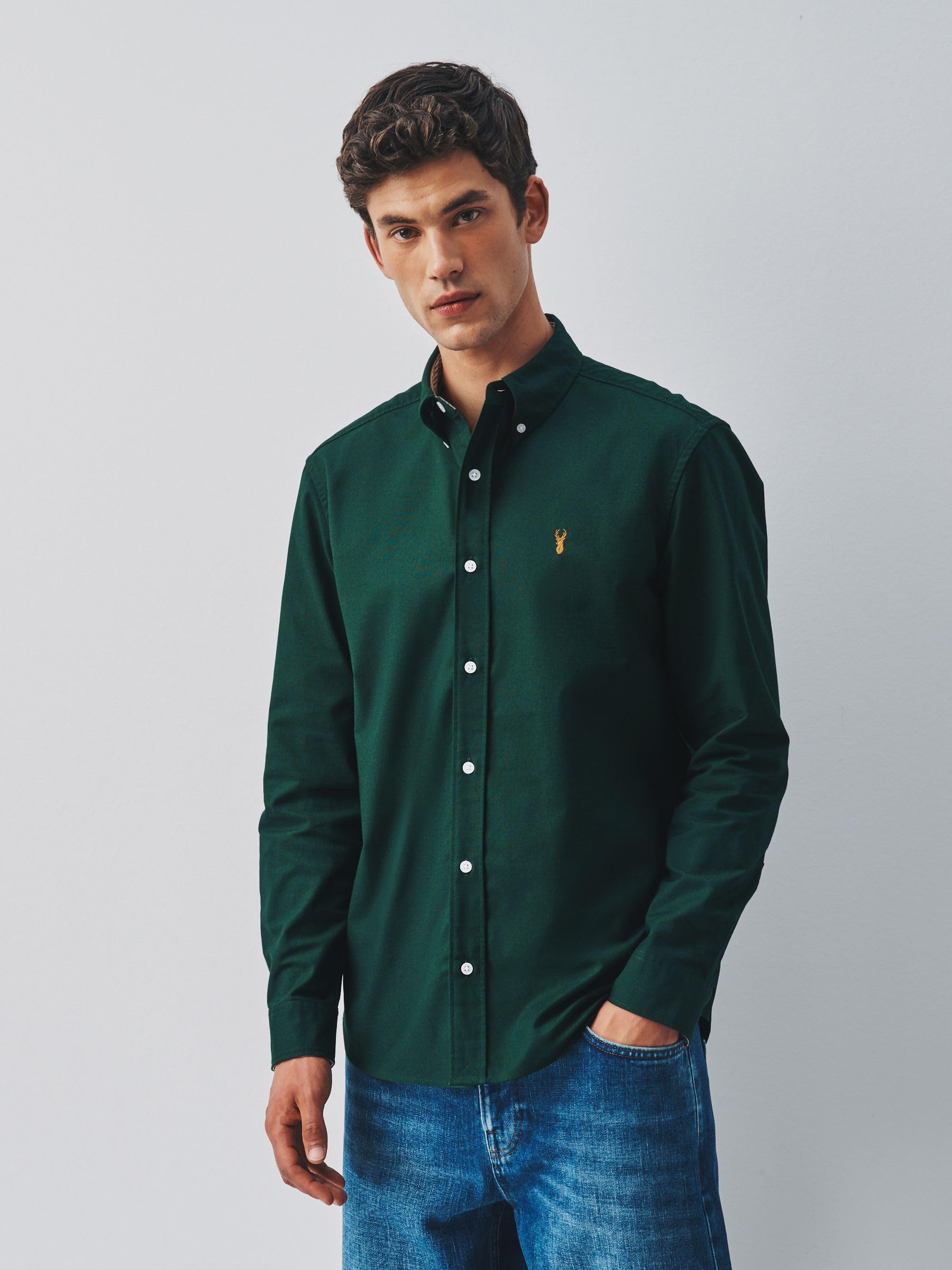 Next Oxford camicia uomo maniche lunghe vestibilita attillata