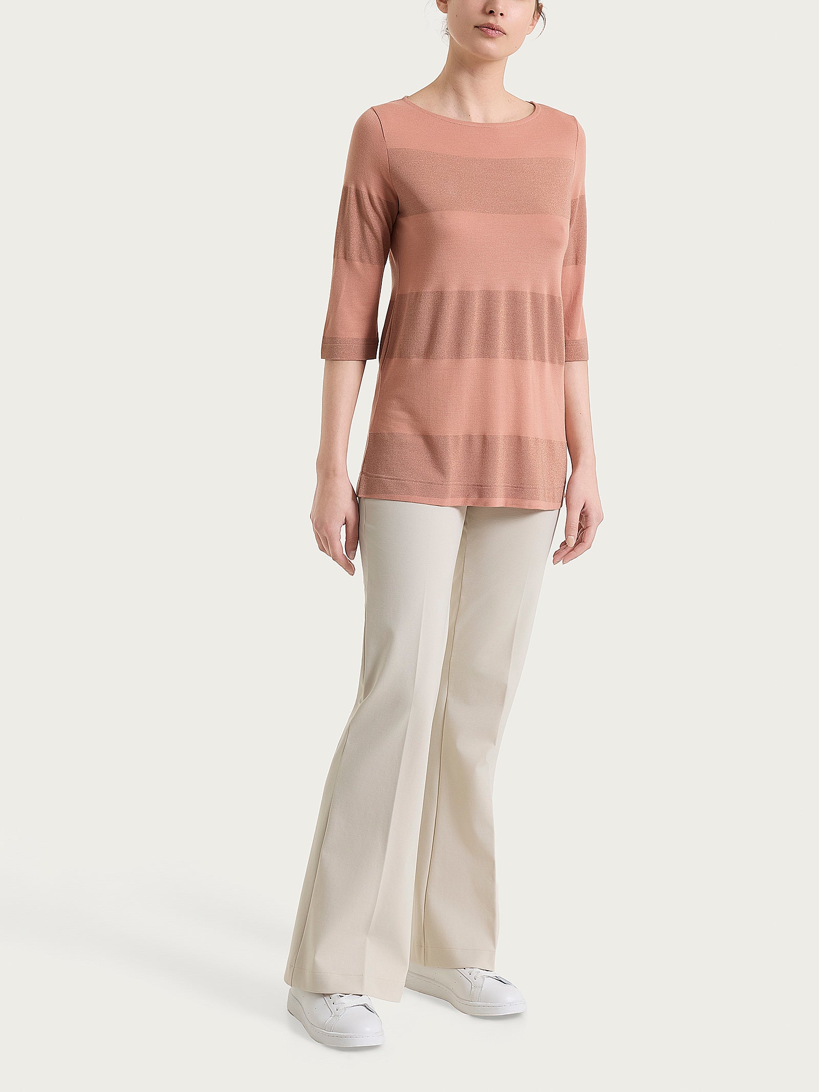 Ragno Summer Light Maglietta Barchetta Righe Cork Lurex 3/4