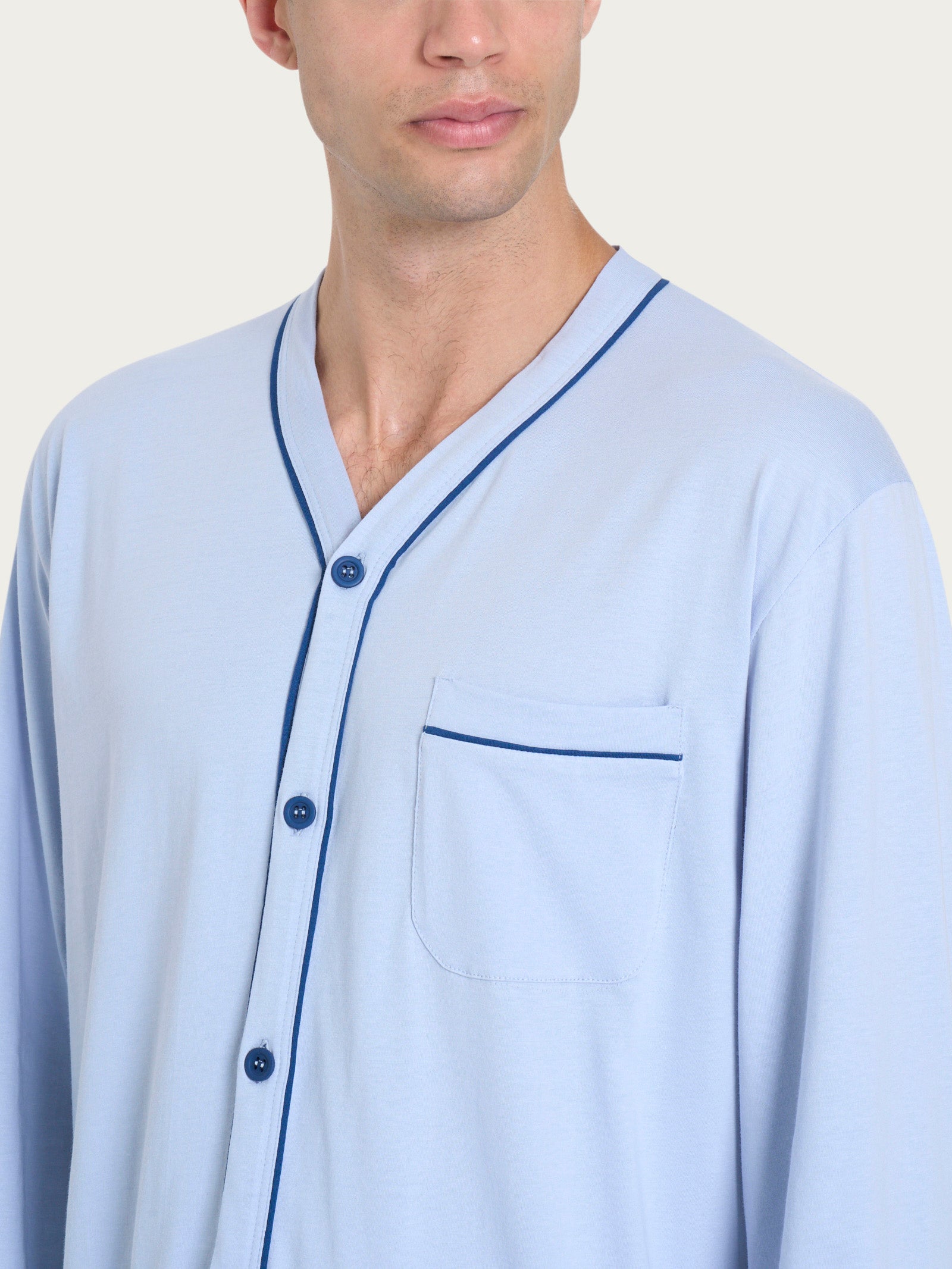 Ragno Jersey Cotone pigiama lungo aperto brunnera uomo