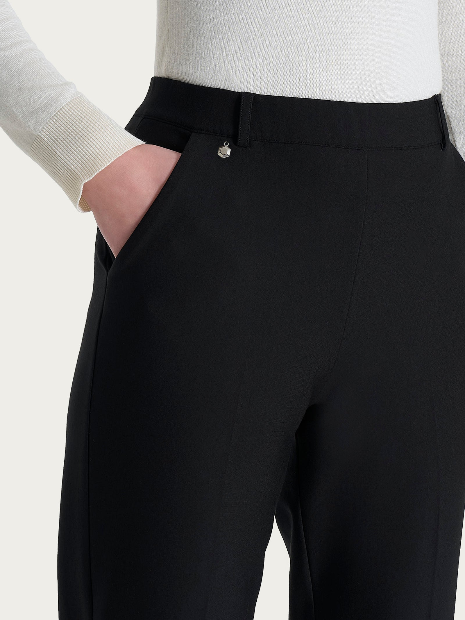Ragno Compact pantalone chino slim Nero punto Milano risvolto