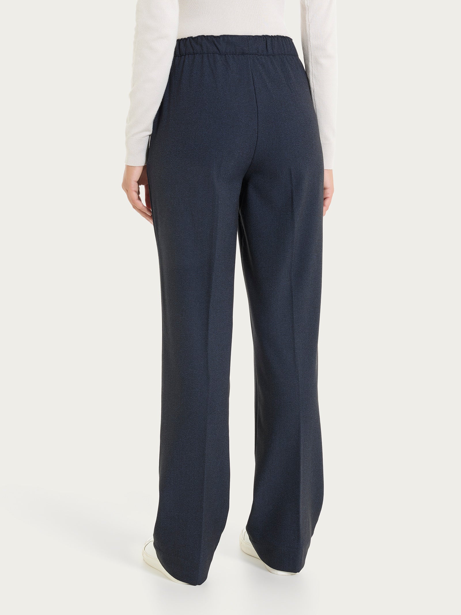 Ragno Compact pantalone ampio Bleu Mel. flanella twill