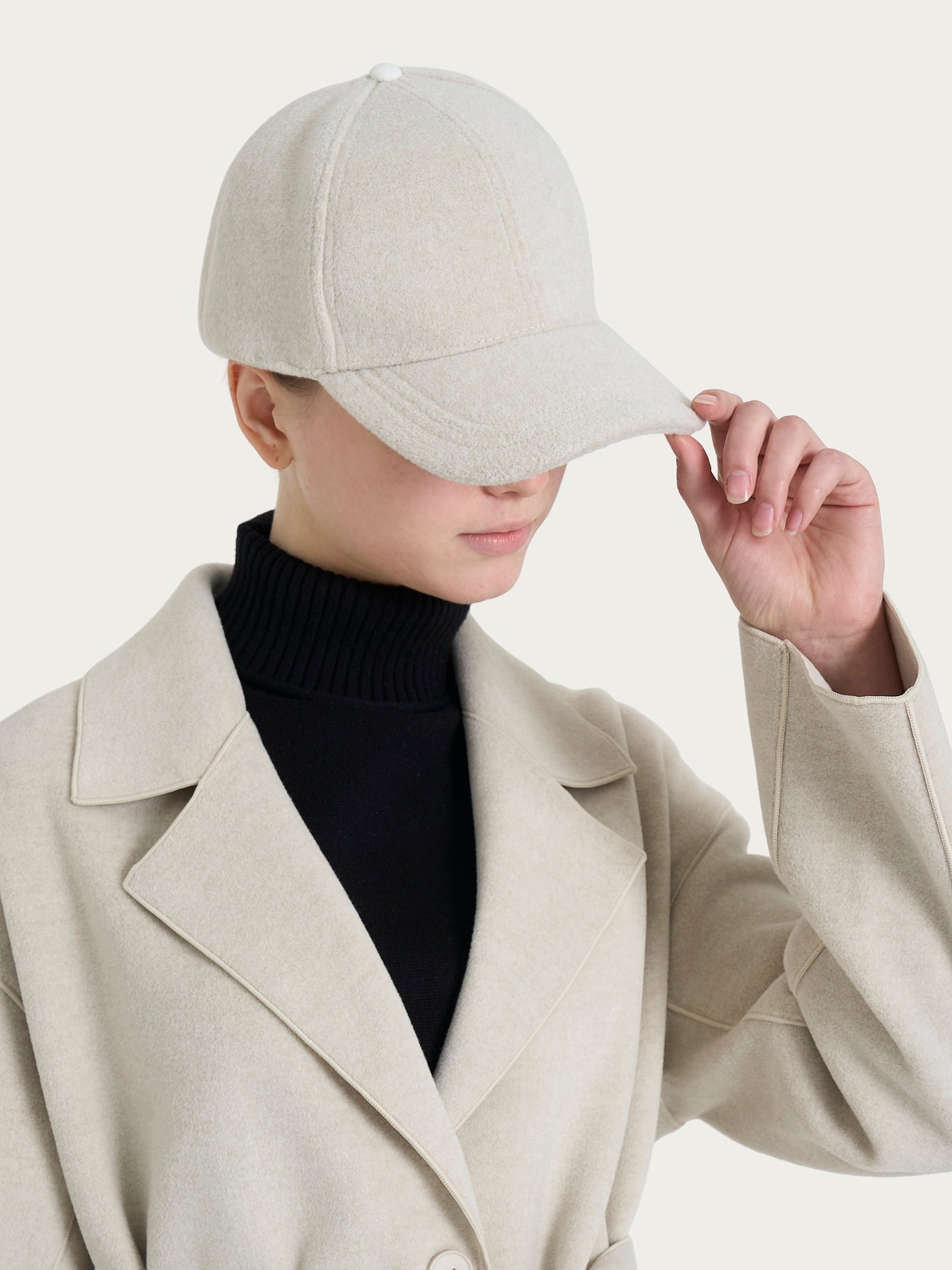 Ragno Vegan Wool cappello baseball Champignon Mel 32 caldo