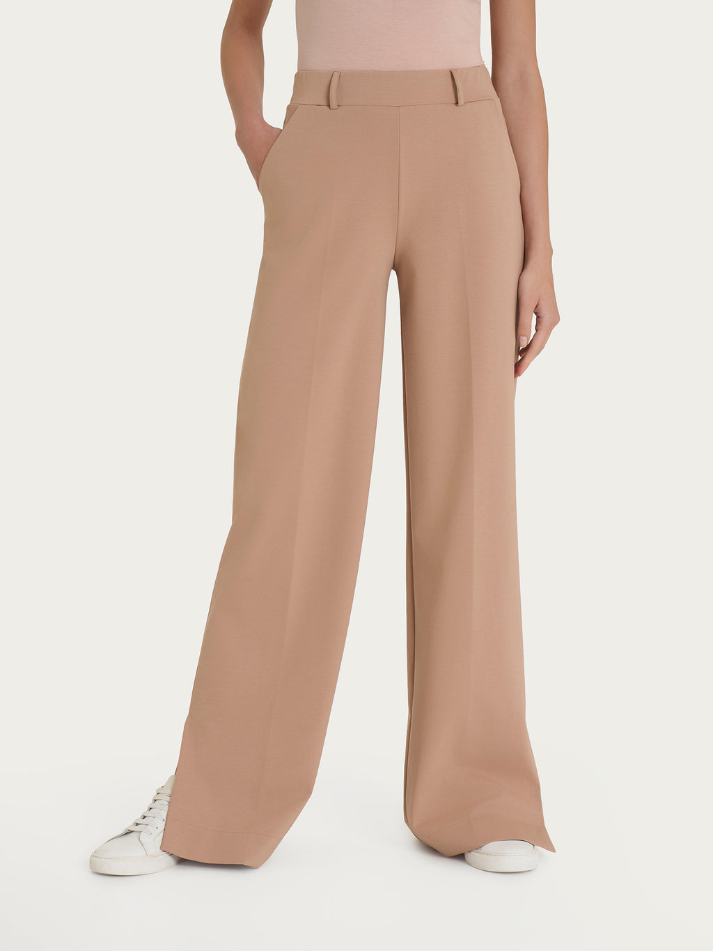 Ragno Compact Light pantaloni palazzo taupe tasche