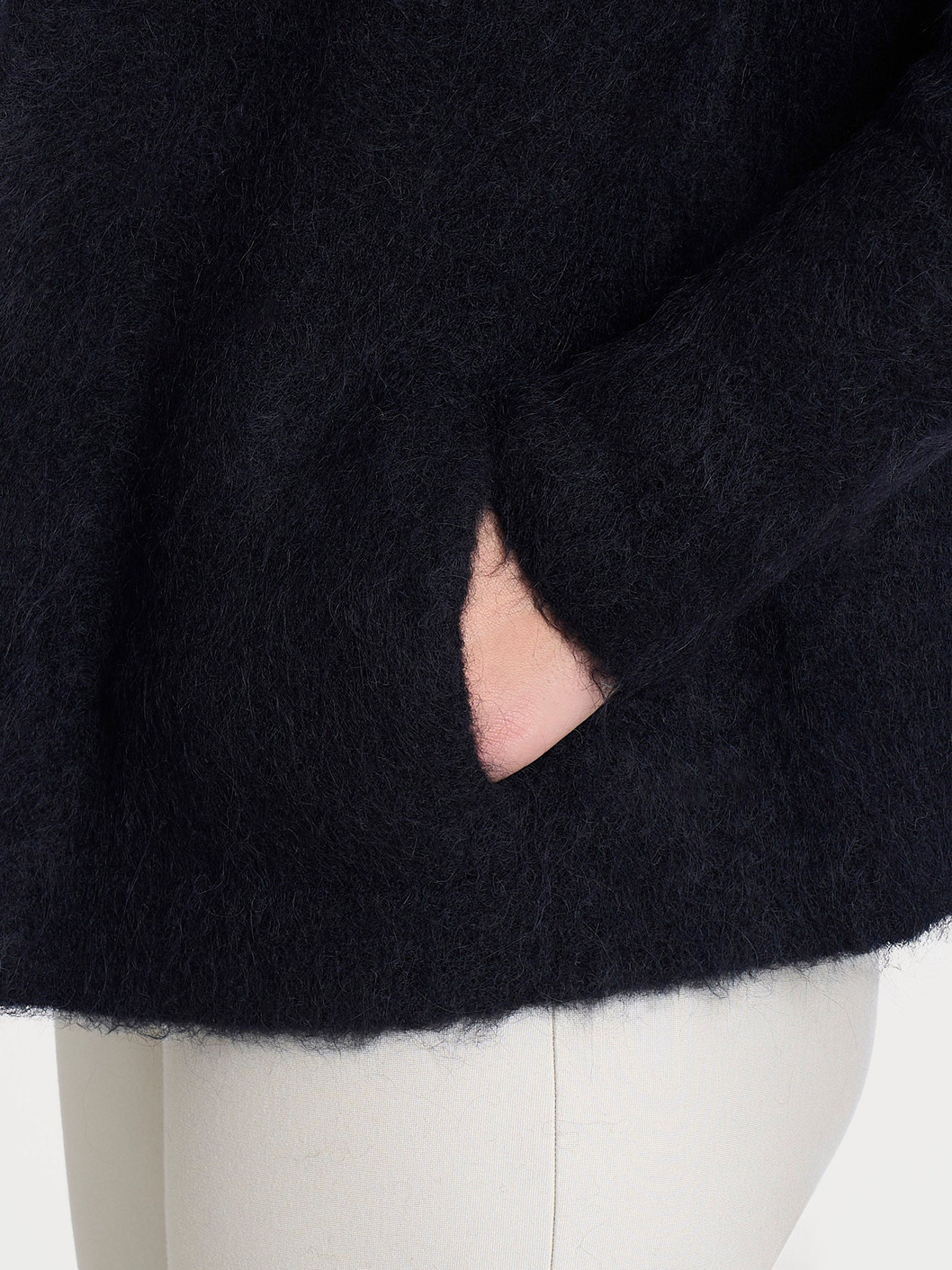Ragno Cardigan aperto misto alpaca Nero