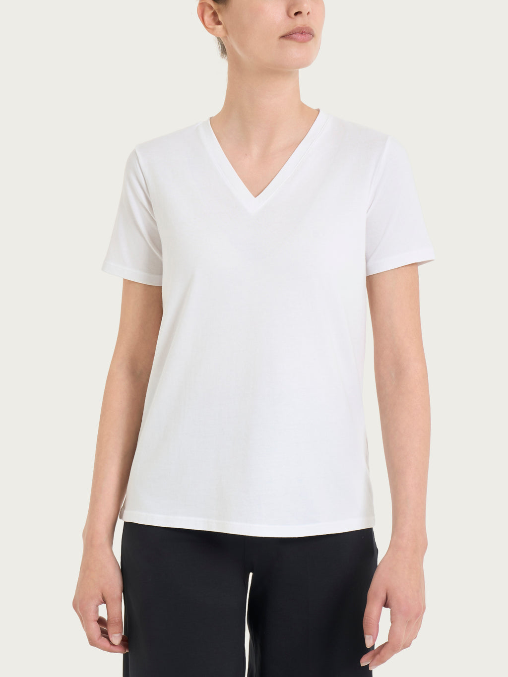 Ragno Ultralight V-Neck t-shirt donna bianca cotone