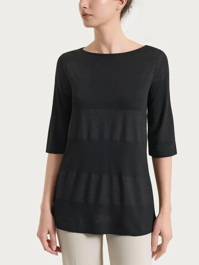 Ragno Summer Light maglietta barchetta lurex Fant.Nero