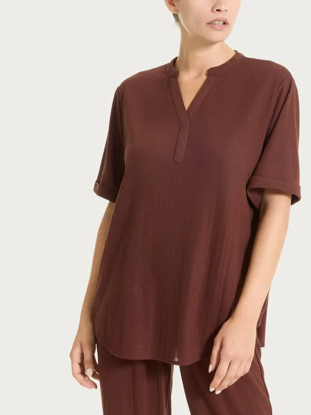Ragno Summer Slub Serafino Maglia Chocolate