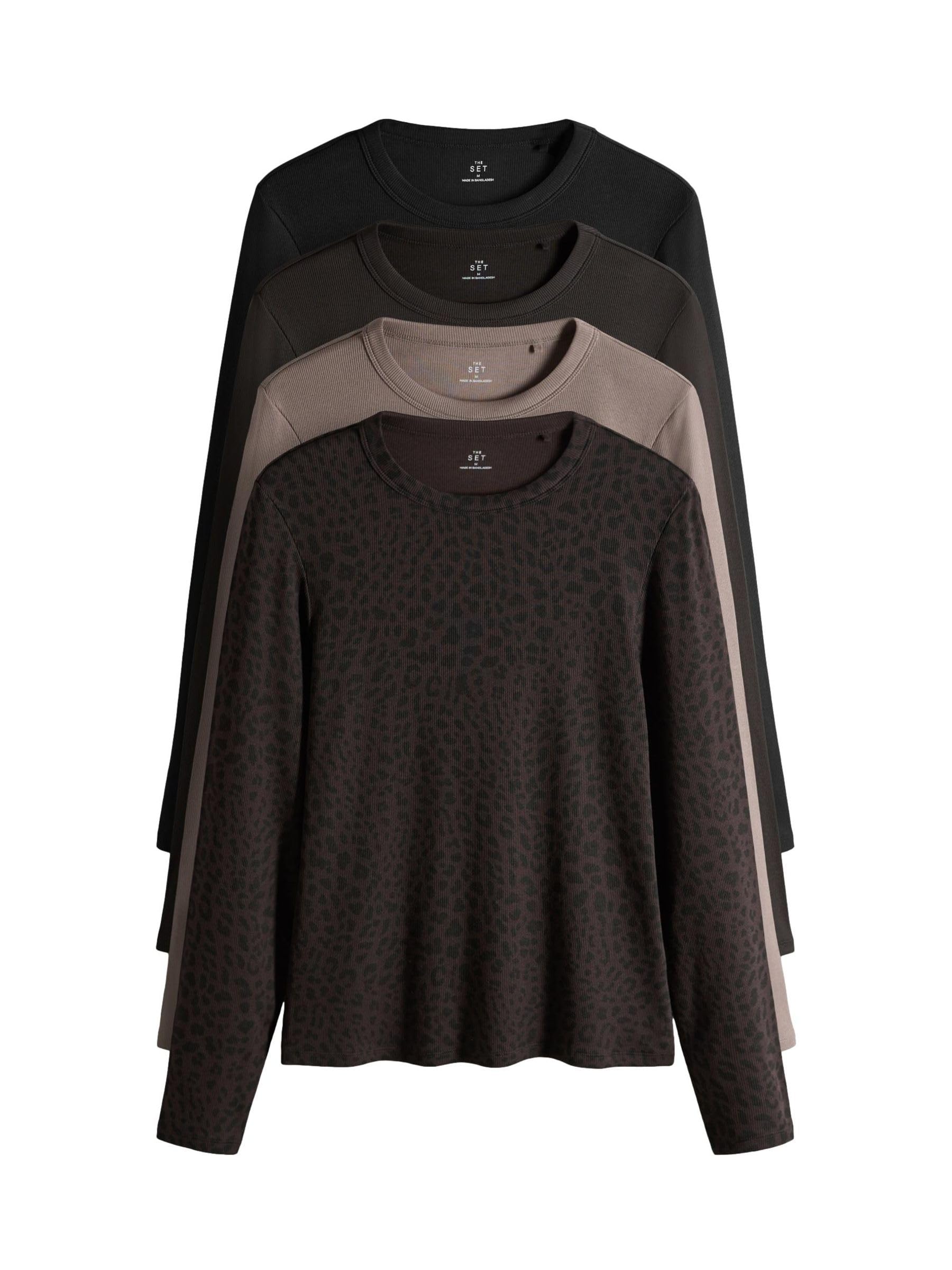 The Set magliette donna coste maniche lunghe confezione 4 pz