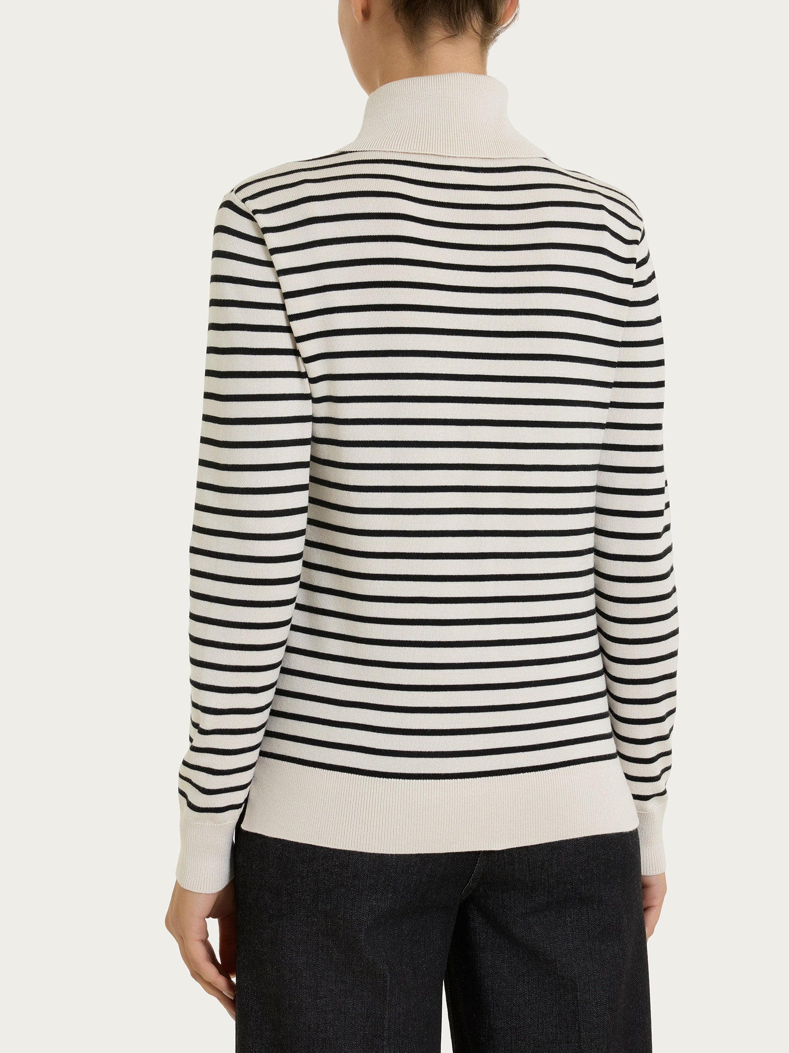 Ragno Four Seasons Dolcevita maglia righe Nero viscosa