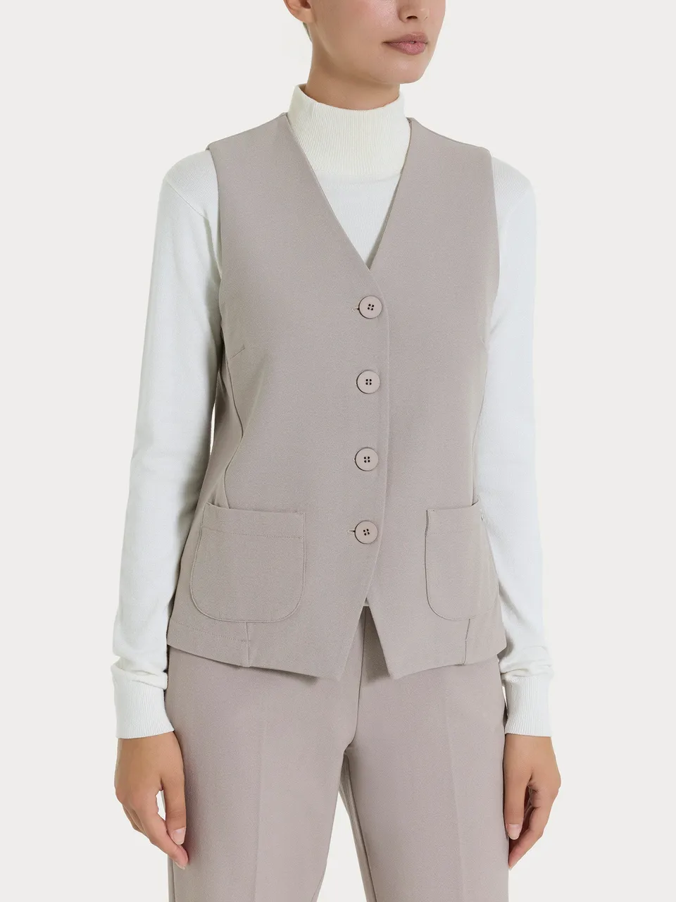 Ragno Flannel Twill Gilet 4 Bottoni Nude