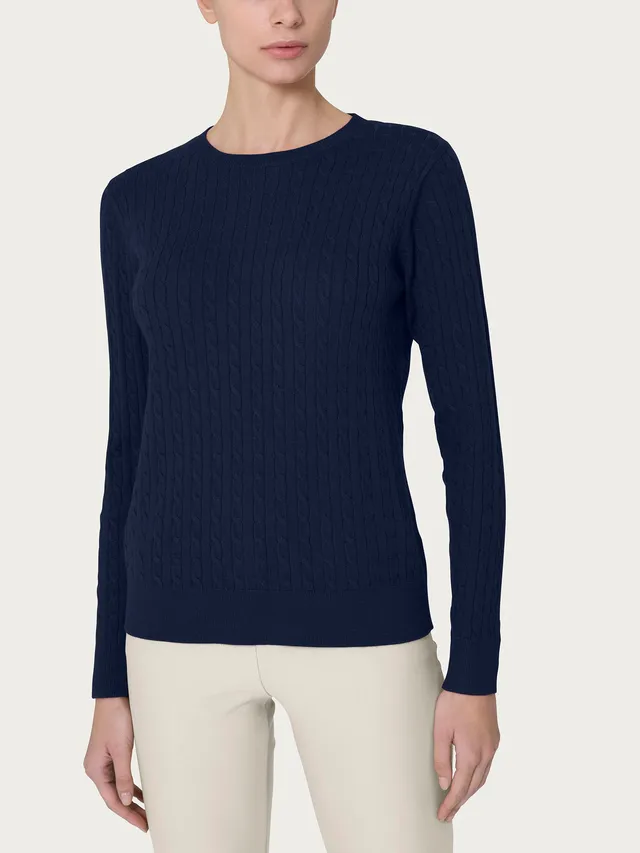 Ragno Super Soft Maglia Girocollo Viscosa Donna Bleu