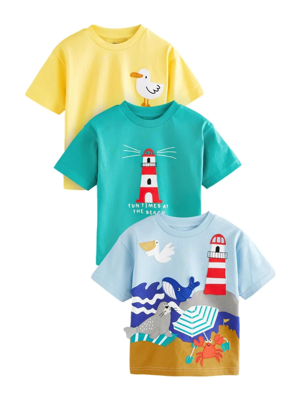 Next T-shirt applicazioni cotone 3 pezzi estive