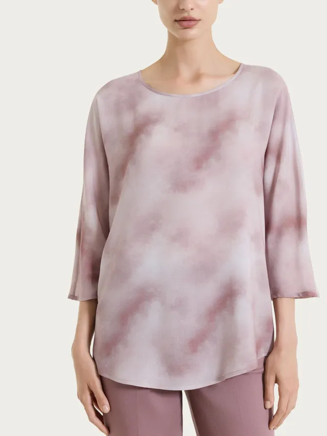 Ragno EcoSeta Blusa Fantasia Grigia Manica 3/4