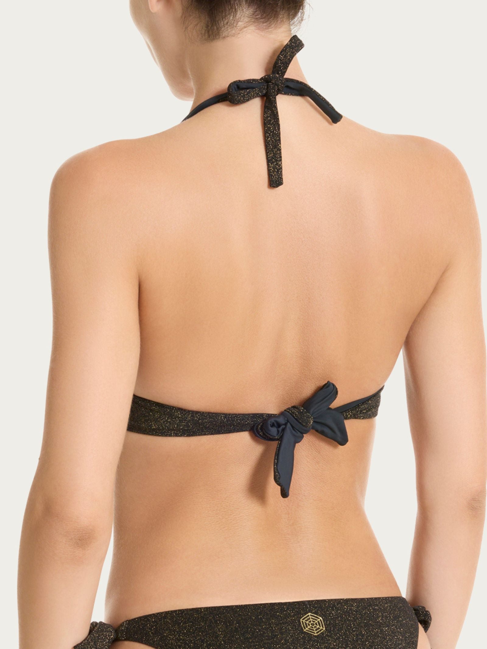 Ragno Invisible reggiseno triangolo Nero lurex coppe estraibili