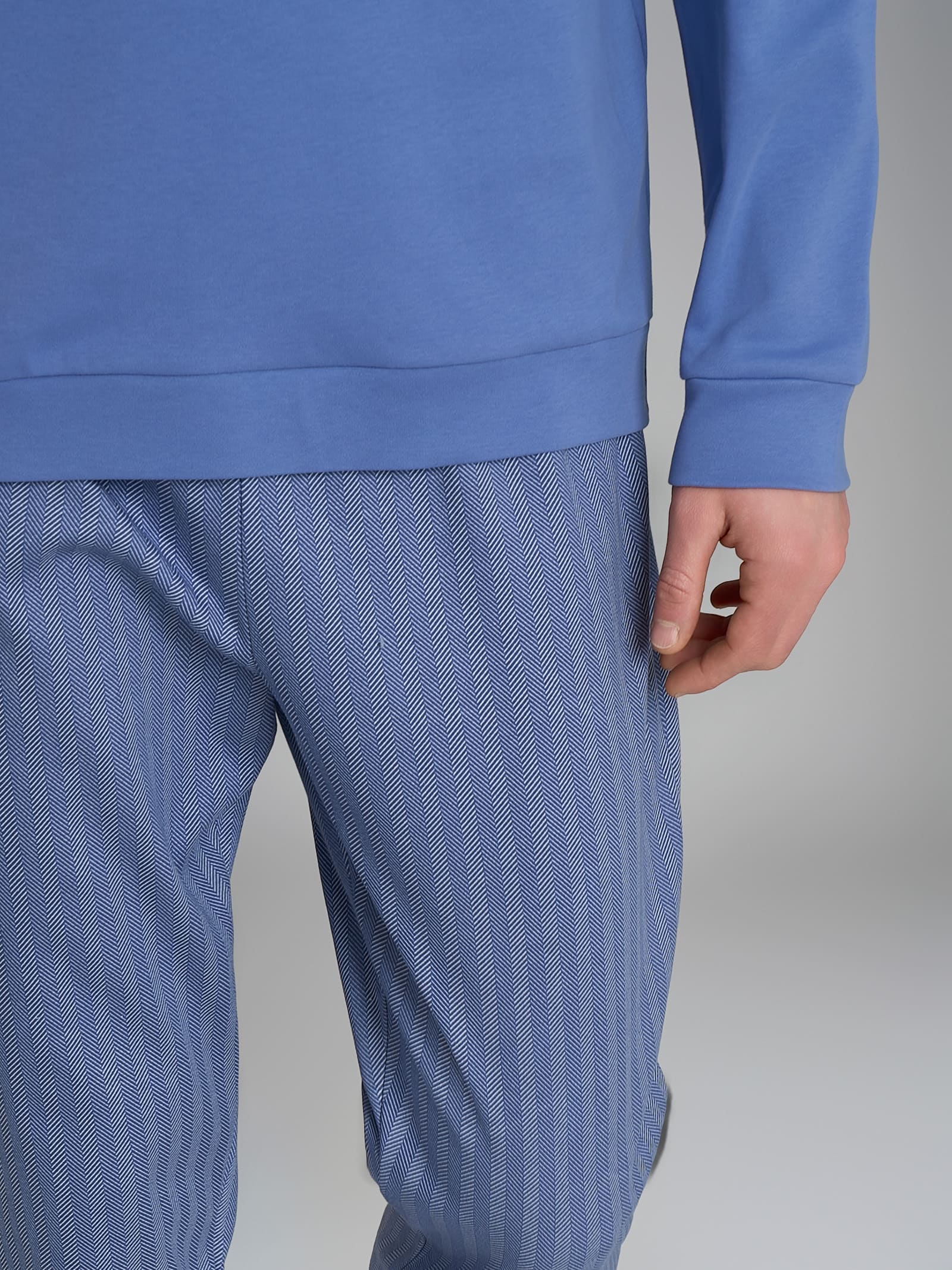 Ragno Sport Pigiama Lungo Serafino pigiama cotone colony blue spigato