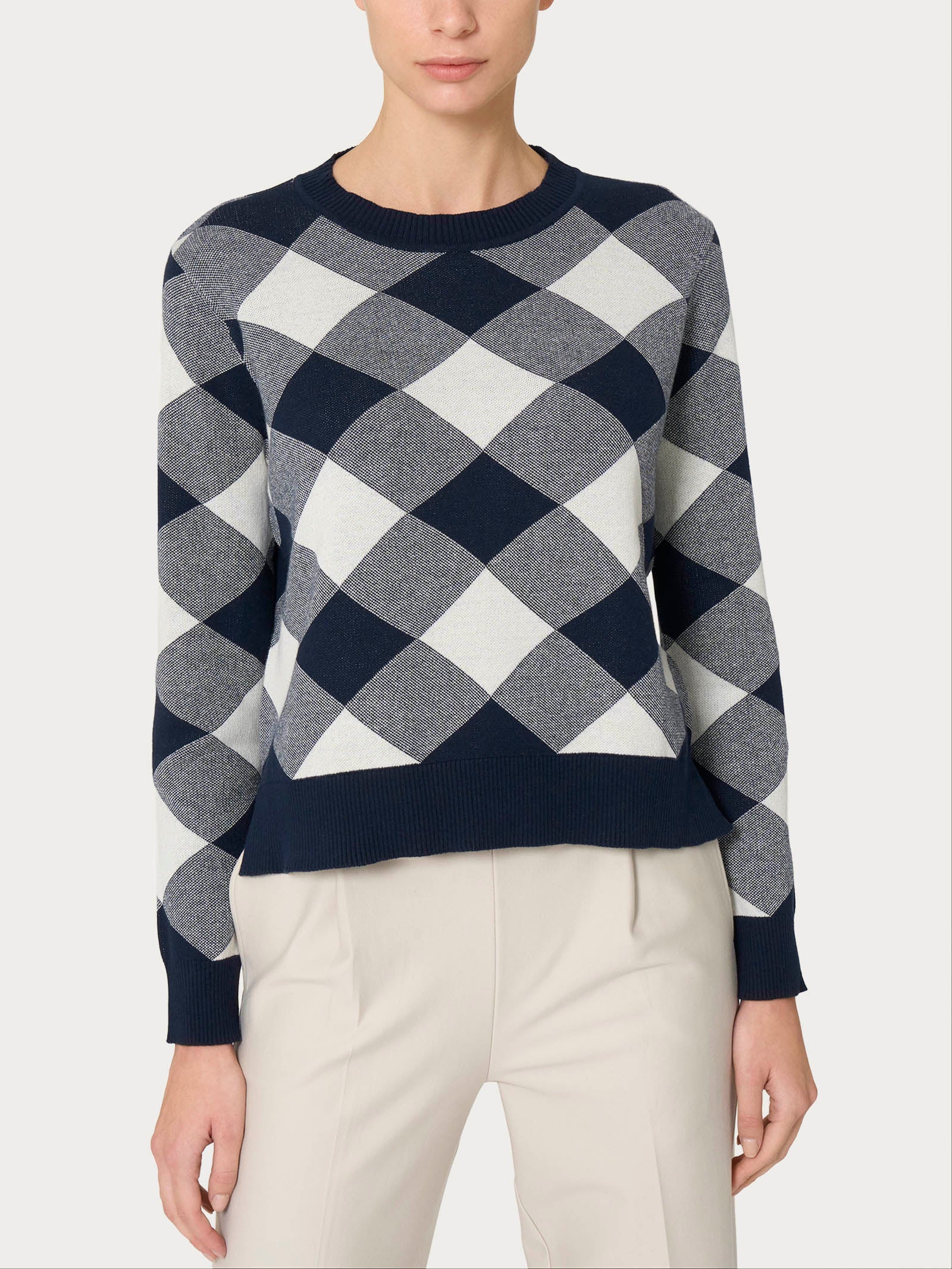 Ragno Winter Cotton maglia girocollo donna blu puro cotone