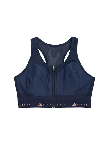 Next Reggiseno sportivo alto impatto DD+ 3E blu navy zip