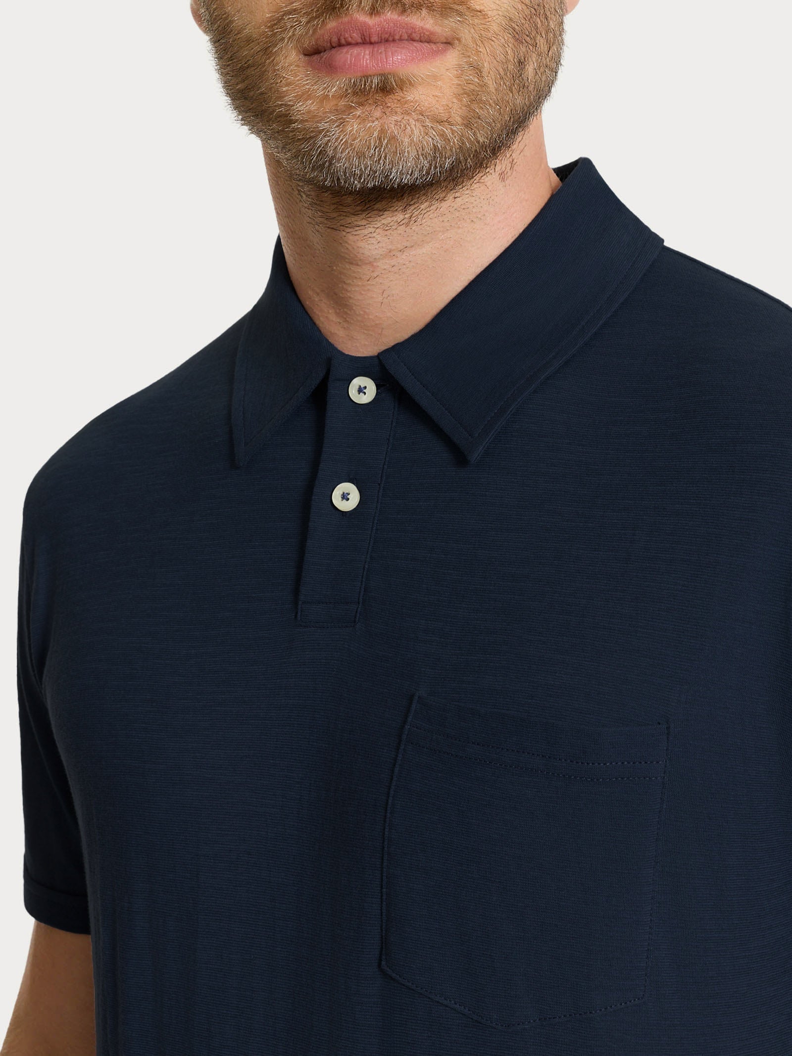 Ragno Polo Uomo Cotone Slub Jersey Blu tinta unita