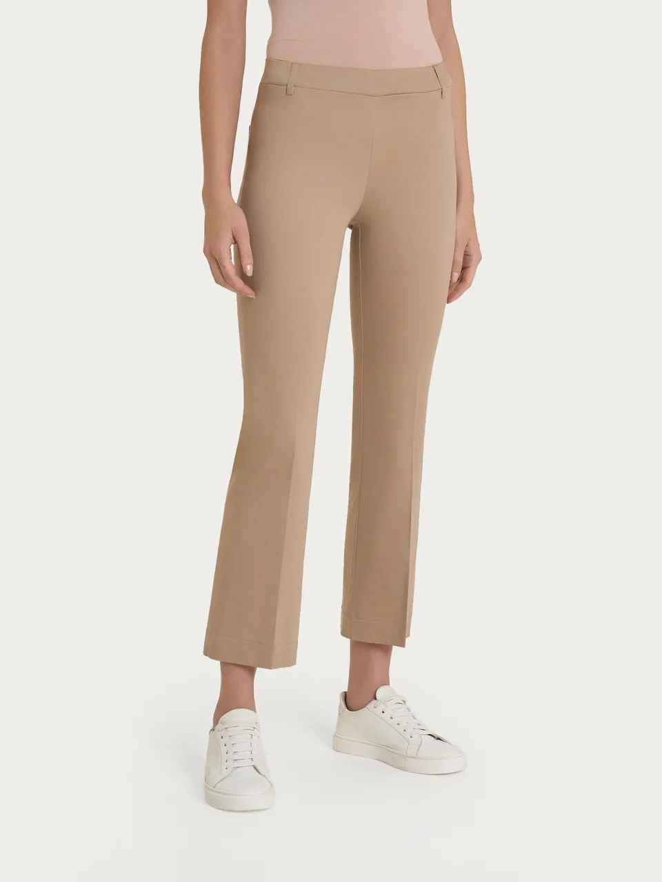 Ragno Satin Power pantalone flare Warm Taupe cotone