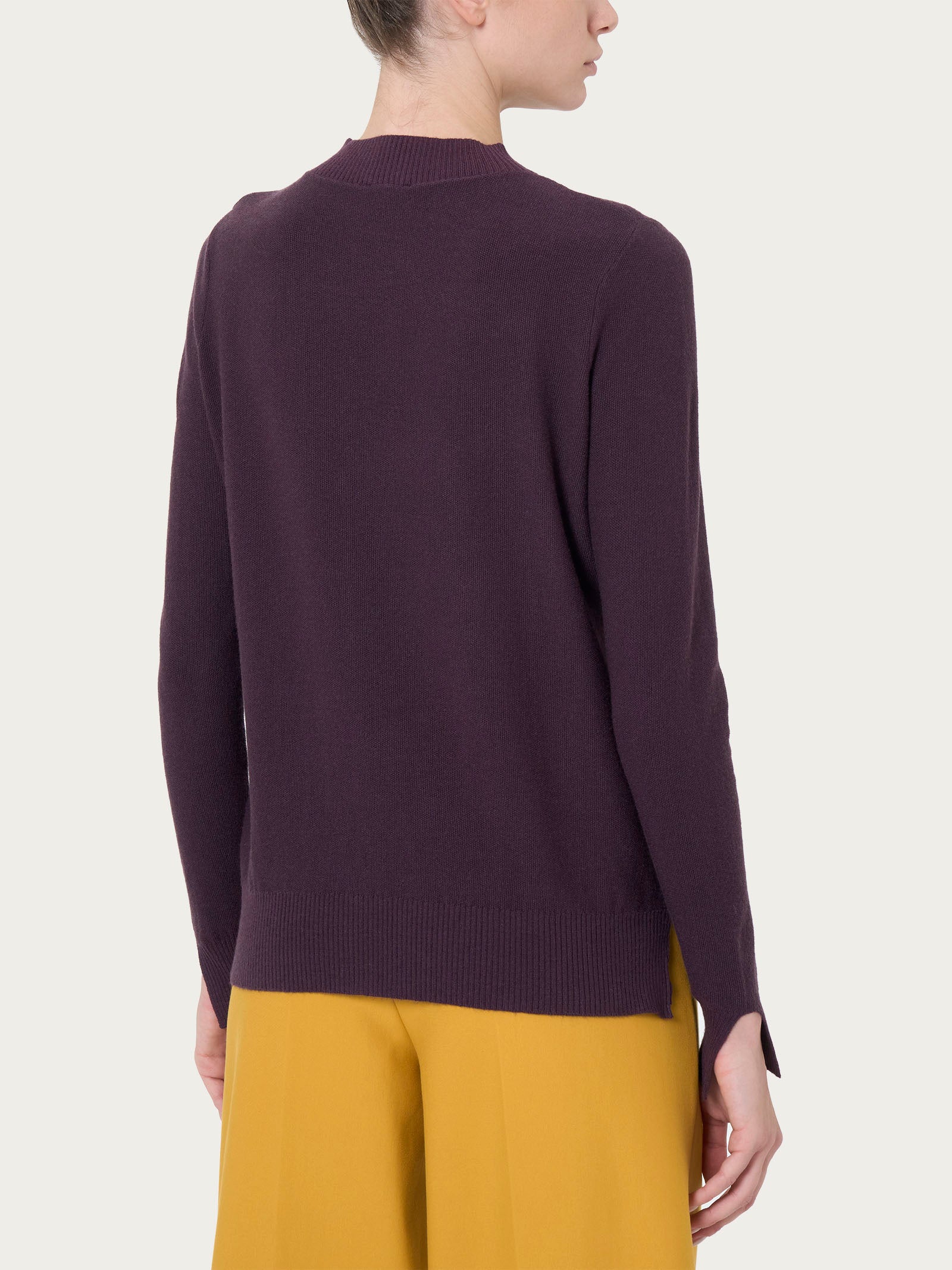 Ragno Four Seasons maglia girocollo tartan viola Plum Perfect