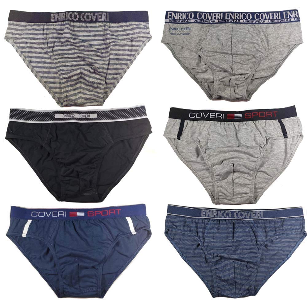 Enrico Coveri Slip Uomo Cotone 6 Pezzi Fantasia Assortita