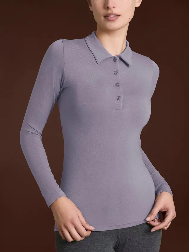Ragno Eco Viscosa Polo manica lunga Thistle